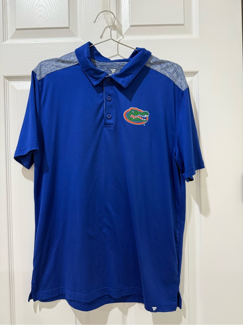 Fanatics Royal Blue Florida Gators Polo with Gray Heather Shoulder Panels